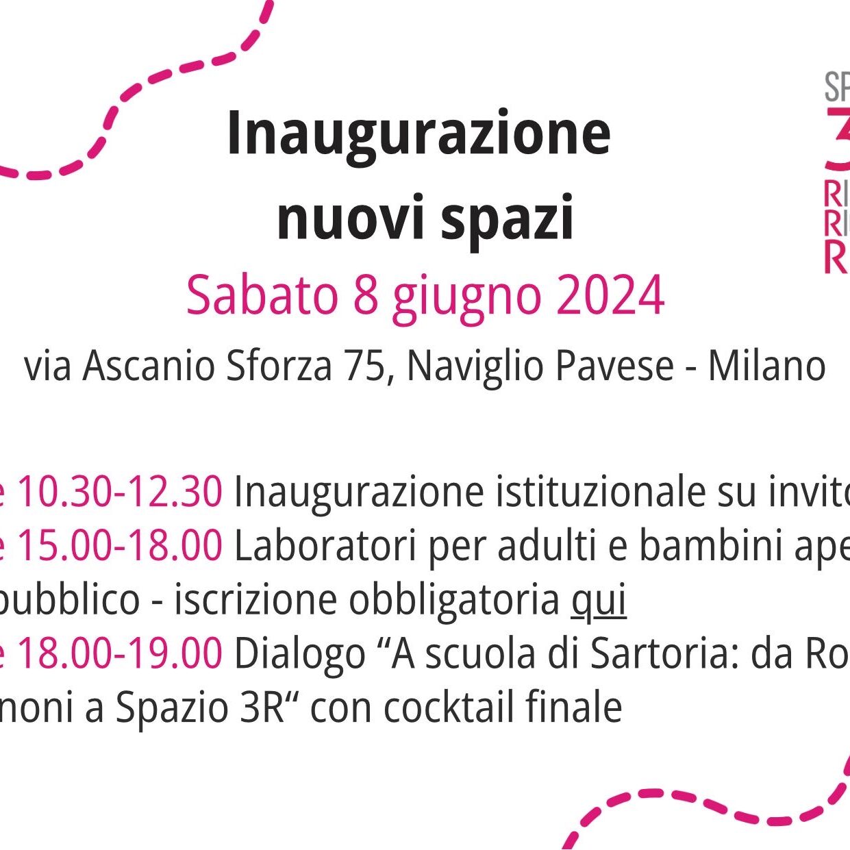 Locandina dell'evento di inaugurazione